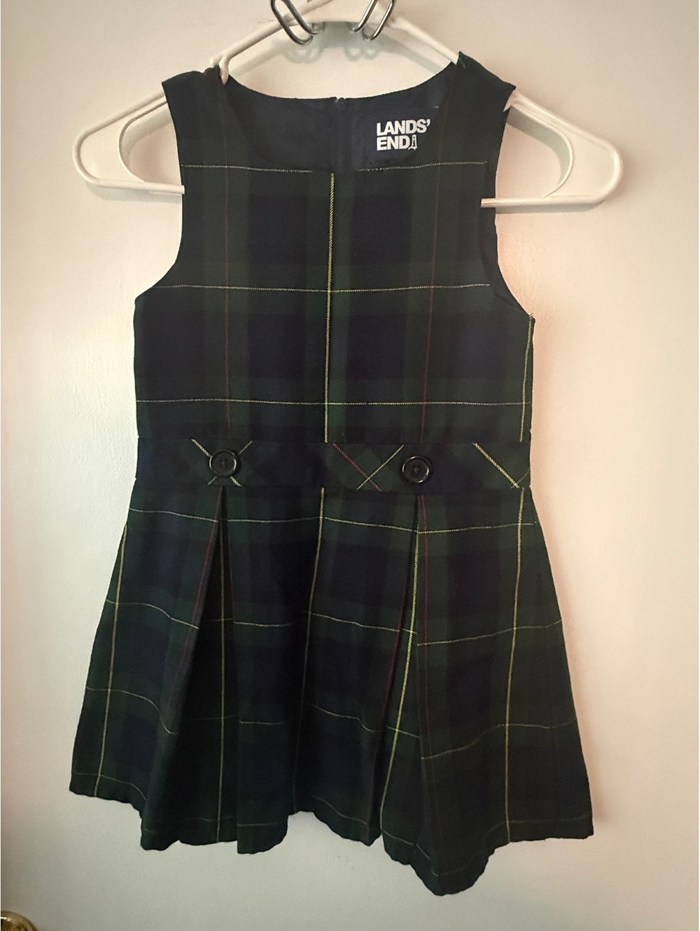 Lands' End Girls' Plaid Sleeveless Dress Size 5